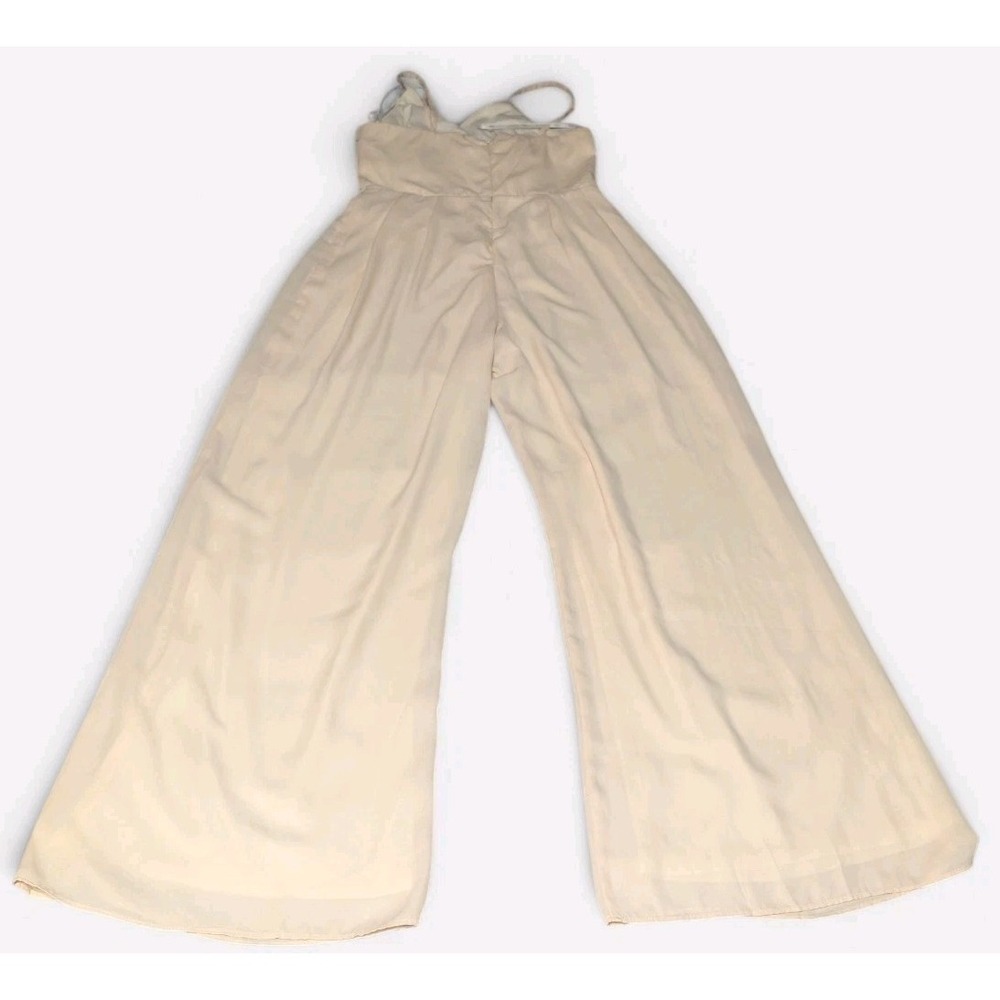 NWT Lulus Call For Me Faux Wrap Wide Leg Jumpsuit Gardenia Cream Size M - Picture 2 of 12